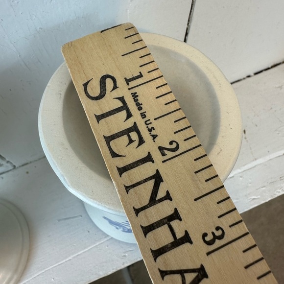 Pfaltzgraff Yorktowne Chalice Goblets Set 2 Vintage Stoneware Blue Cottagecore - Picture 9 of 10